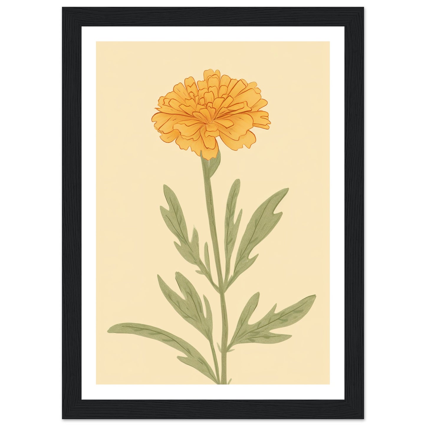 Marigold Flower Pastel Petals Wall Art Print