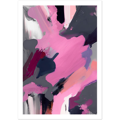 Nature's Emotive Pink Abstract Brushstrokes Wall Art Print