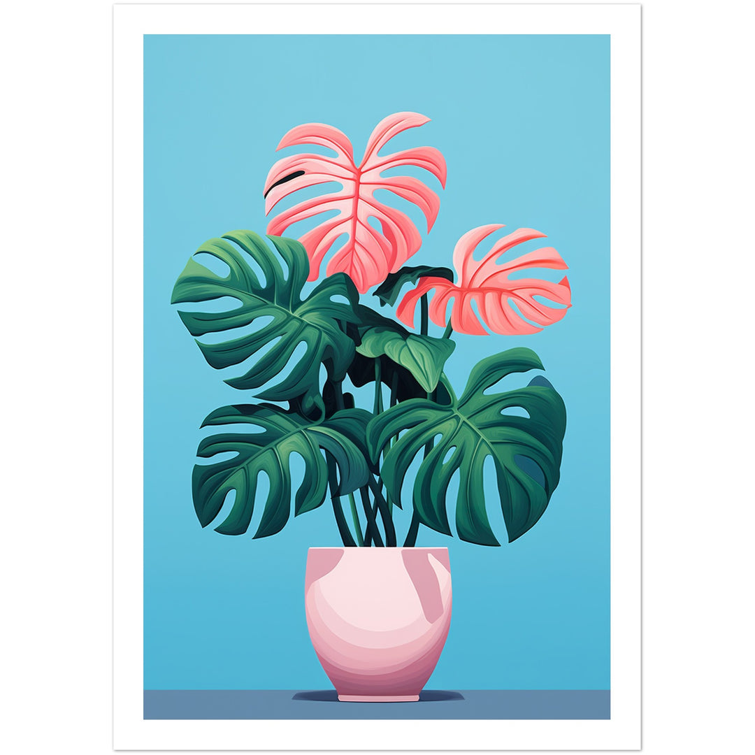 Quirky Monstera Plant Art Print