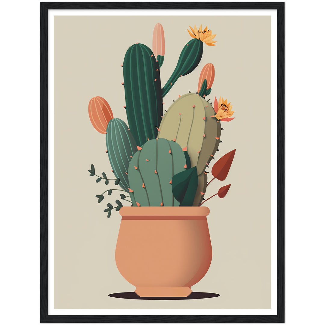 Cactus Chic Flower Wall Art Print
