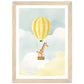 Giraffe Hot Air Balloon Sky Adventure Wall Art Print