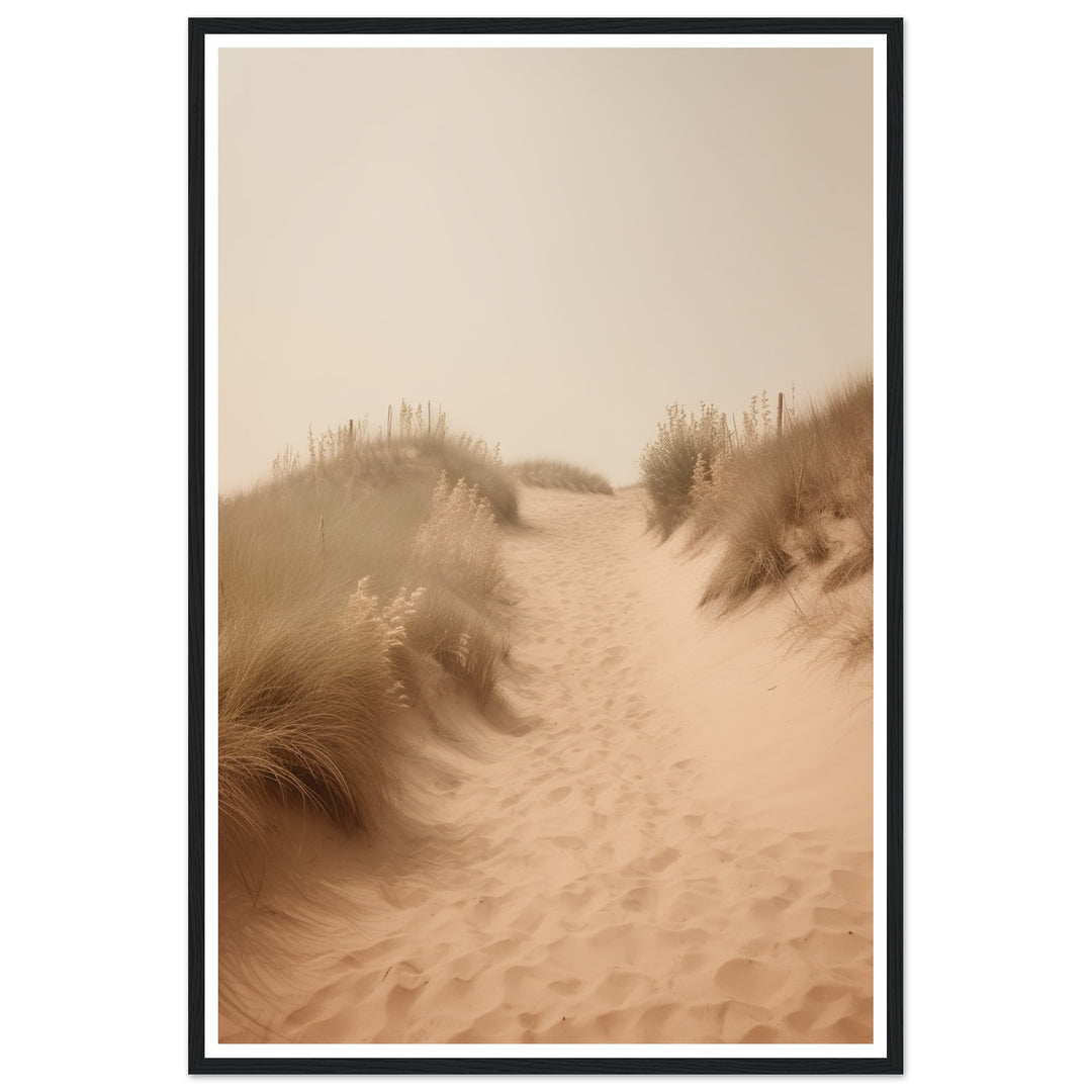 Hazy Beach Dune Pathway Photograph Wall Art Print