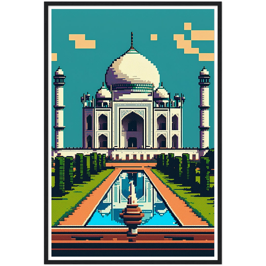 Pixel Perfect Taj Mahal Illustration Wall Art Print