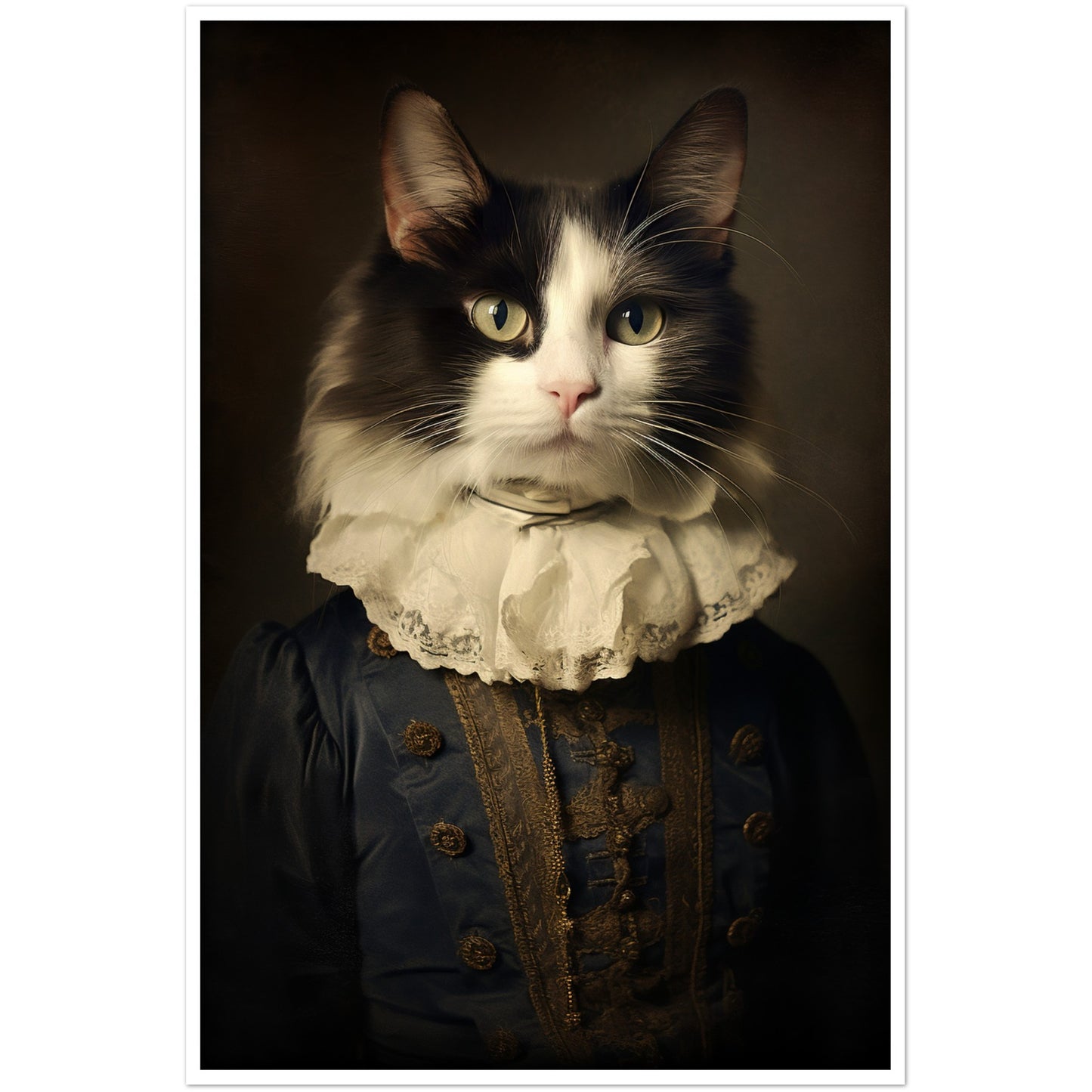 Vintage Tudor-Era Ragdoll Cat Portraiture Wall Art Print