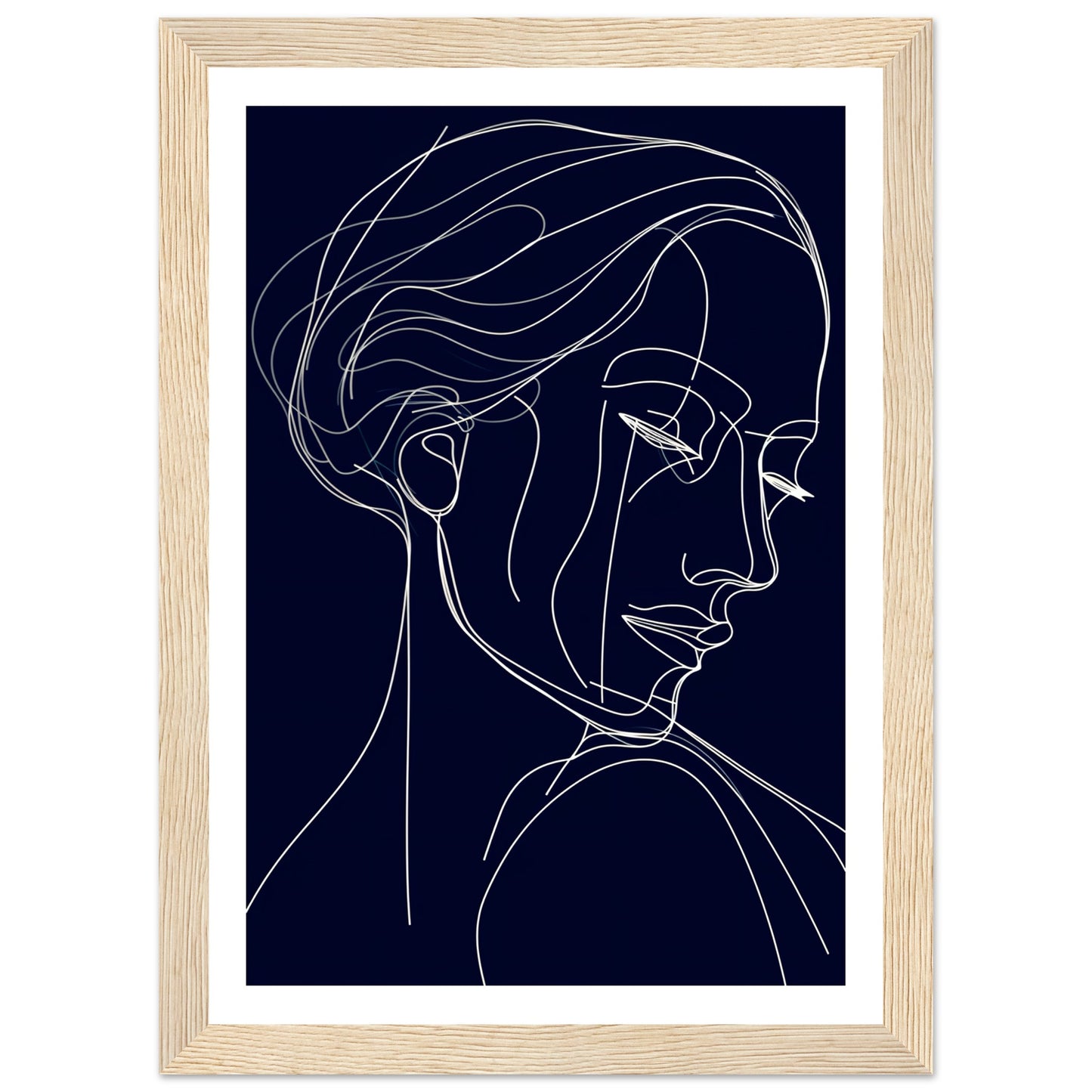 Graceful Contours - Minimalist Woman Portrait Wall Art Print