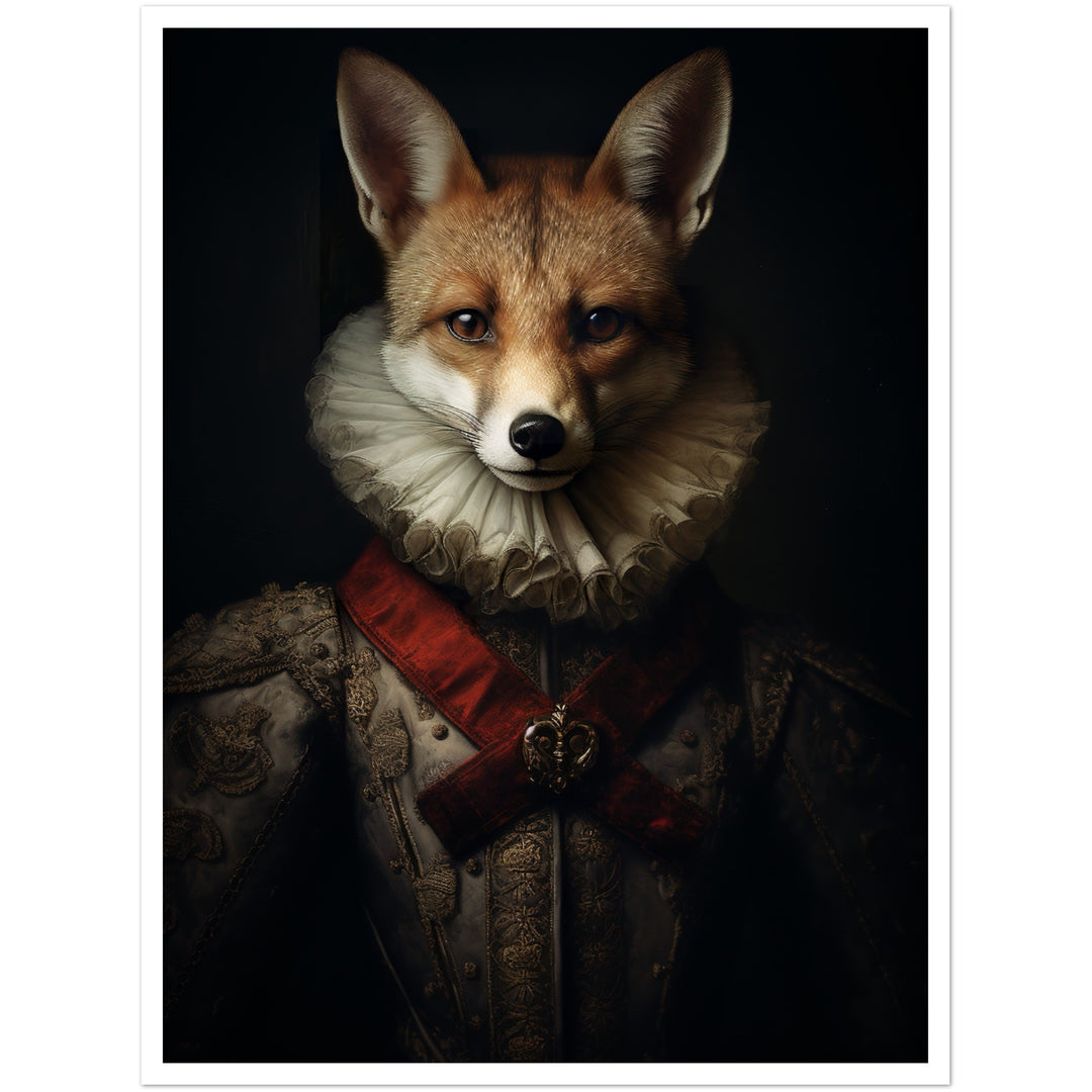 Vintage Tudor Neck Ruff Fox Portrait – ART ilk