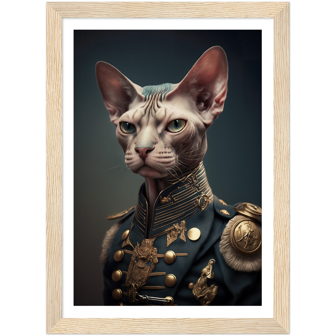 General Sphynx Cat Portraiture Wall Art Print
