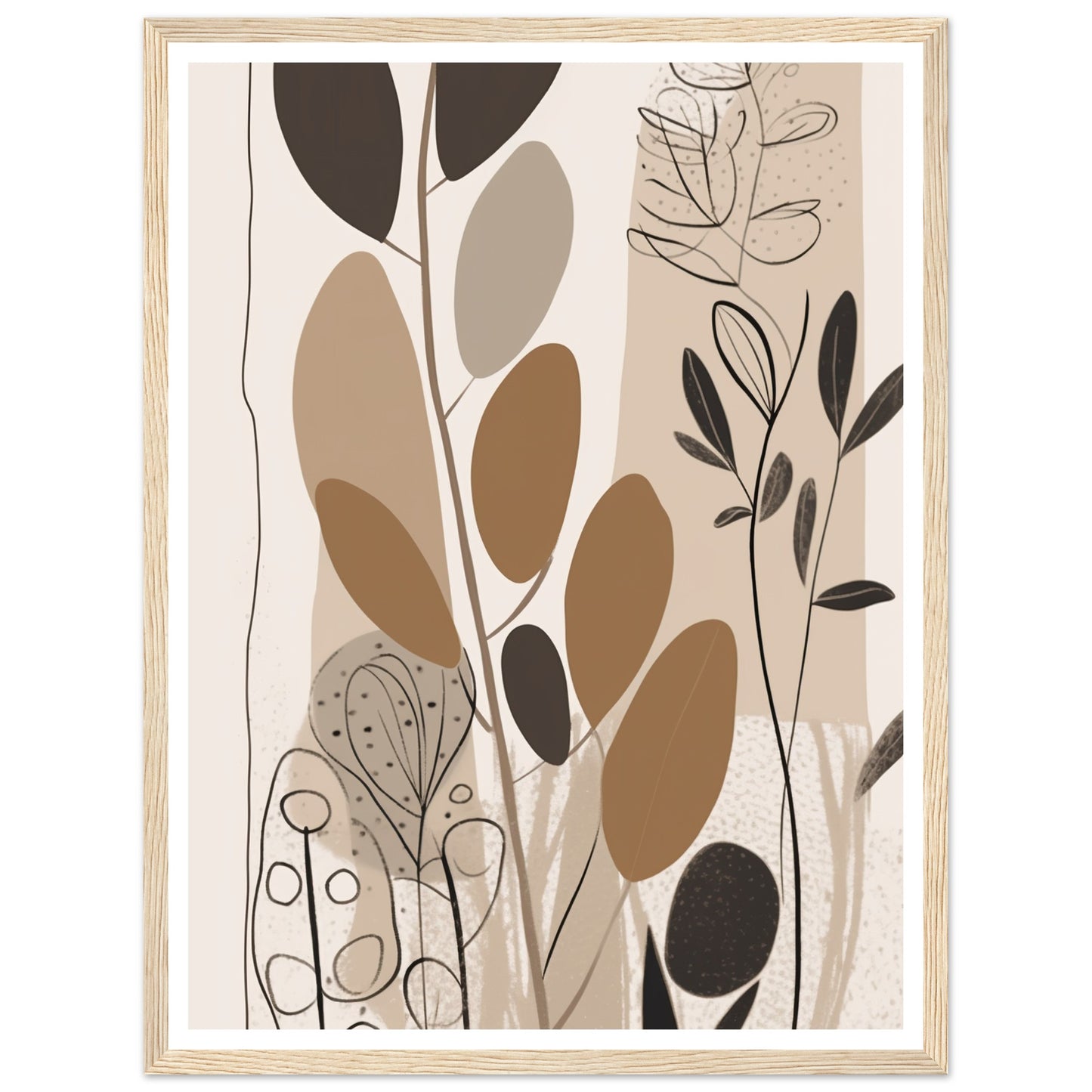 Earthly Botanical Abstract Plants Wall Art Print