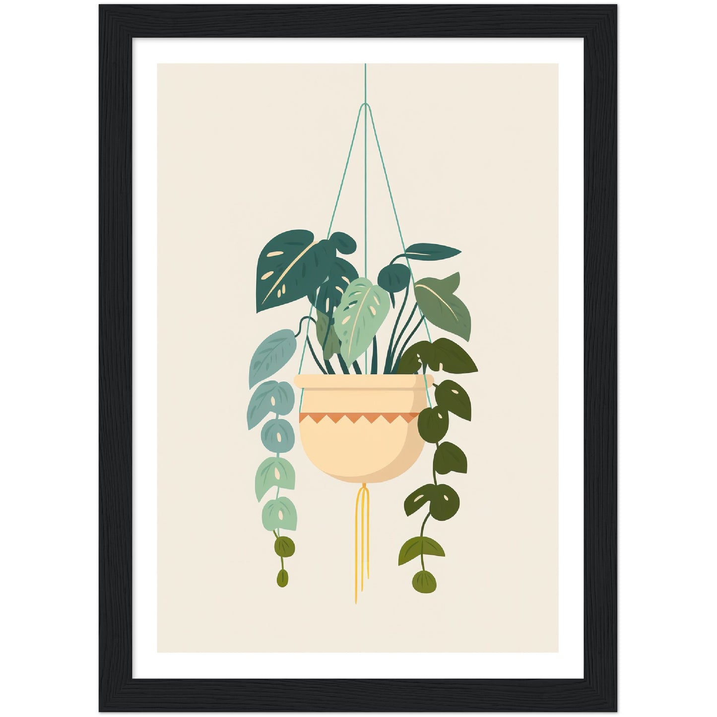 Macrame Trendy Plant Pot Wall Art Print