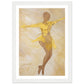 Rhythmic Whirling Ballet Painting in Yellow and Brown