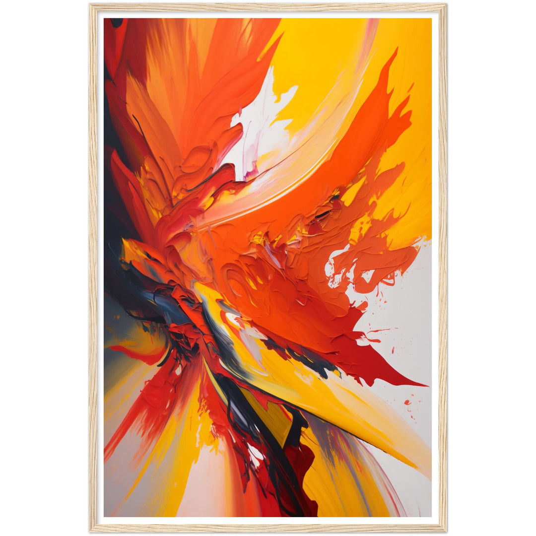 Nature's Fury Red & Yellow Abstract Painting Wall Art Print