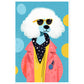 Cool Canine Poodle Illustration Wall Art Print