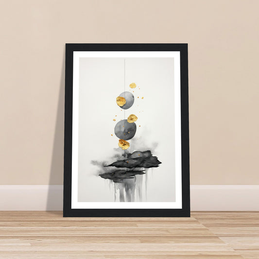 Golden Glimmers Amongst Dark Clouds Wall Art Print