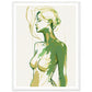 Elegant Woman in Green and Gold Wall Art Print