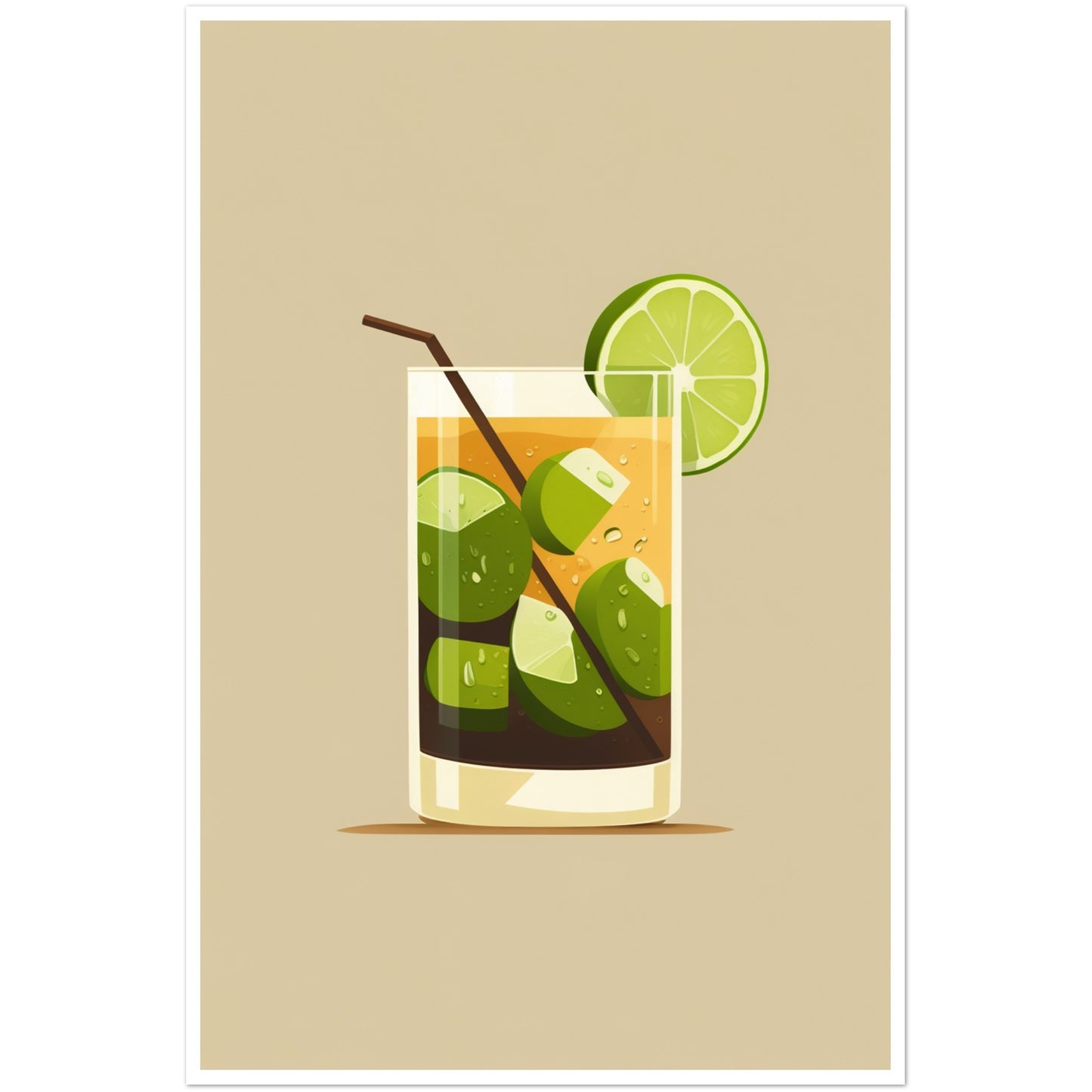 Cool Caipirinha Cocktail Drink Wall Art Print