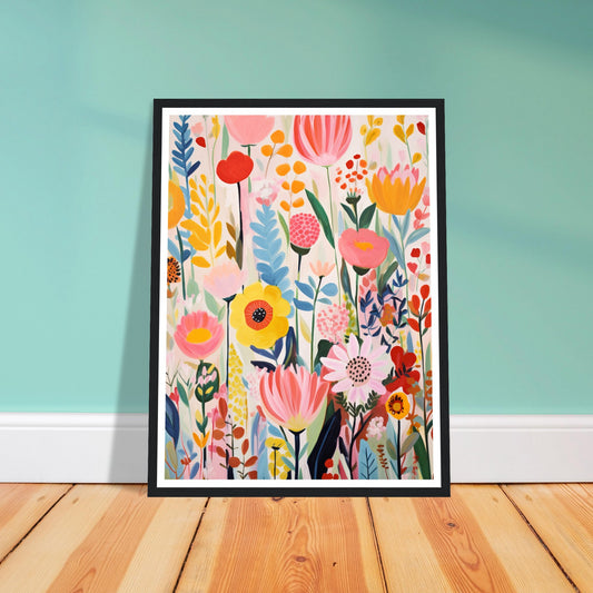 Playful Wild Flowers Bloom Wall Art Print