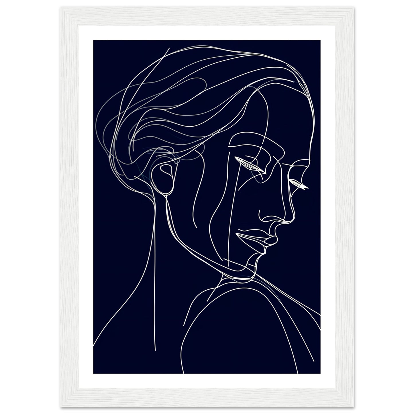 Graceful Contours - Minimalist Woman Portrait Wall Art Print