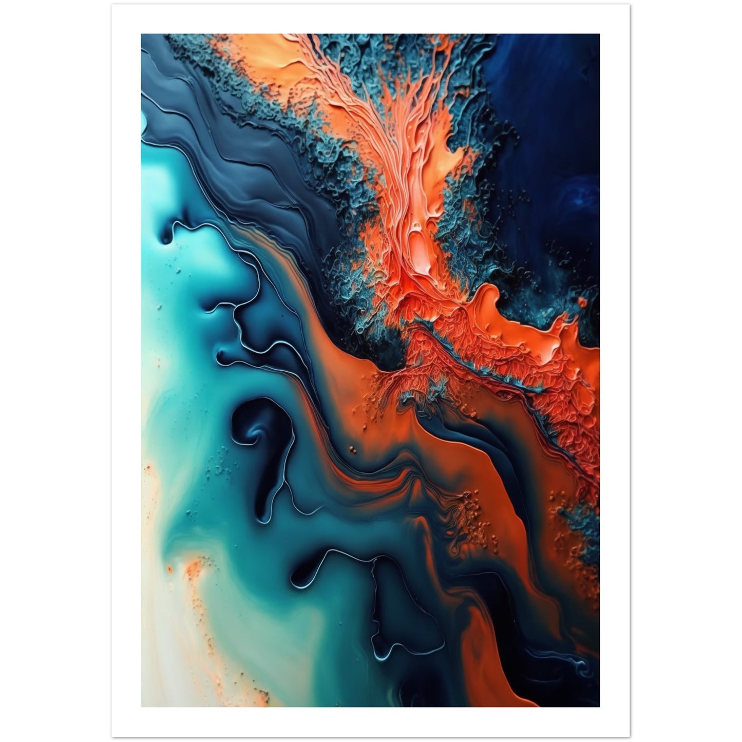 Oceanic Fusion Abstract Painting Wall Art Print