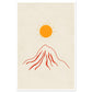 Orange sun over red mountain art print, unframed, 60x90 cm