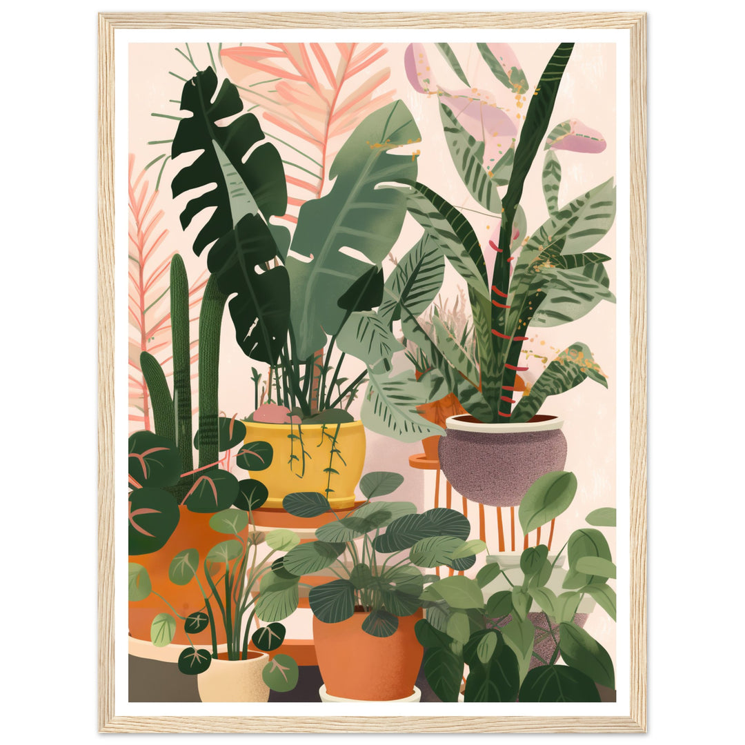 Boho Potted House Plants Wall Art Print