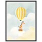 Giraffe Hot Air Balloon Sky Adventure Wall Art Print