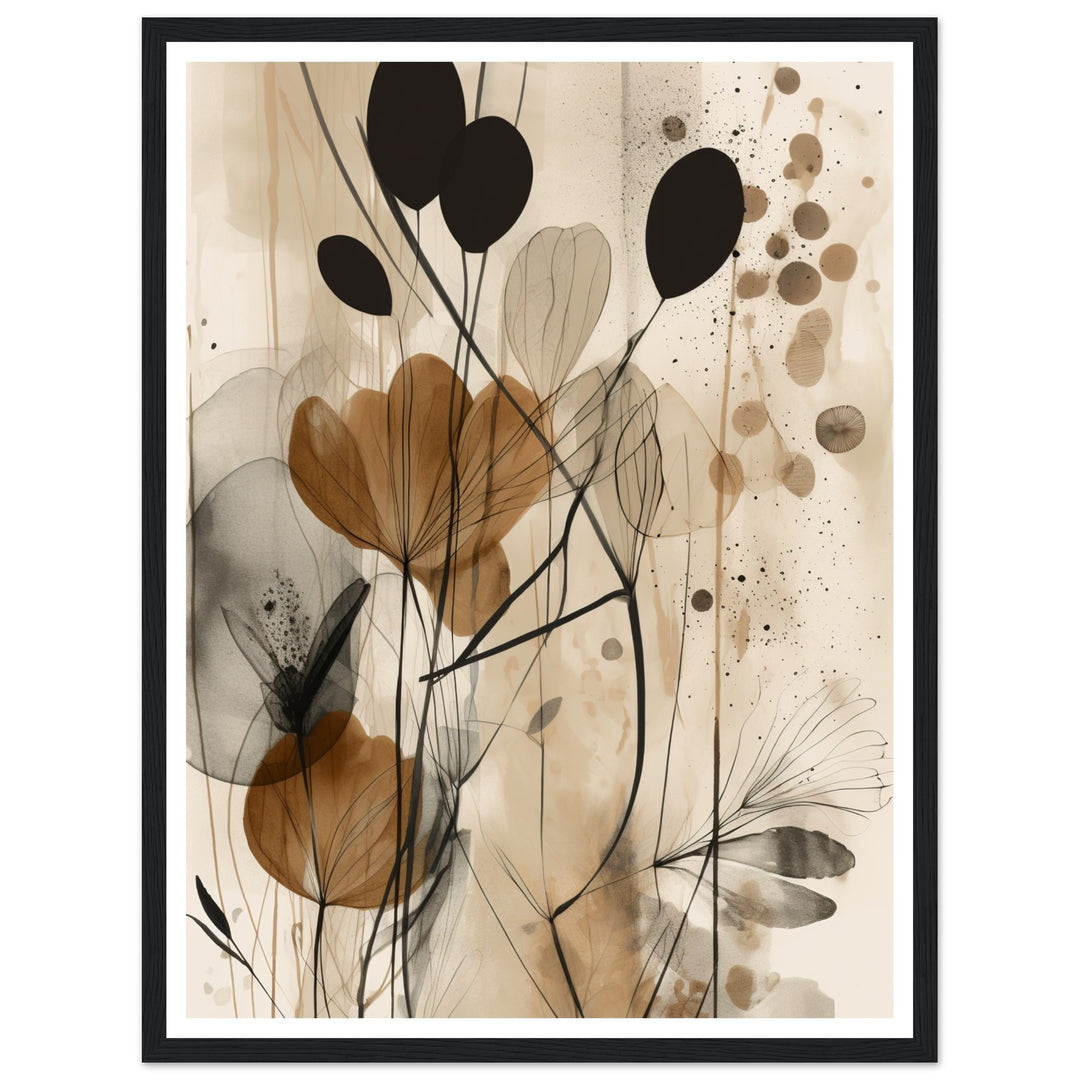 Earthly Abstract Plant Patterns Collage Wall Art Print