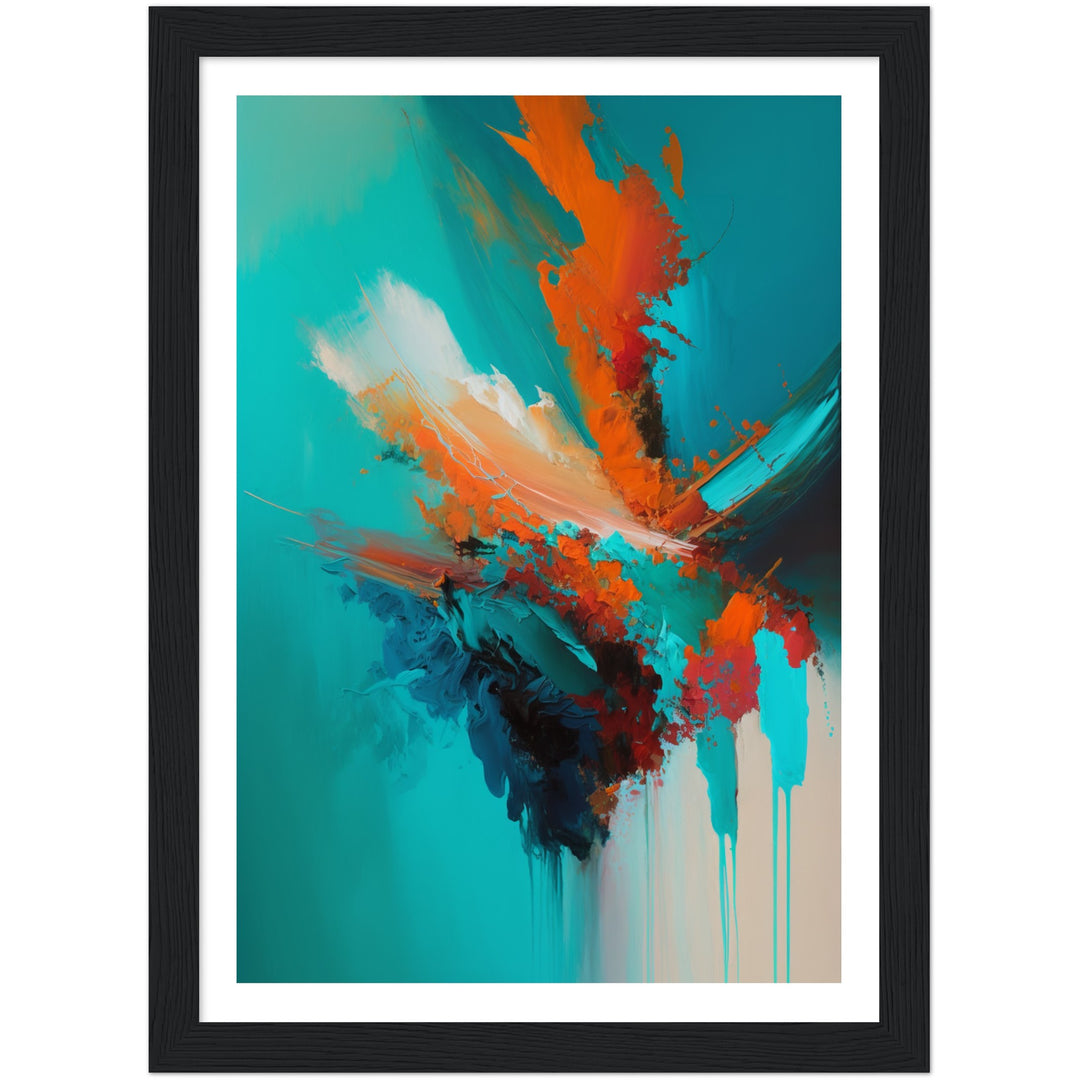 Turquoise Coral: Bold Emotive Abstract Wall Art Print