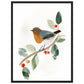 Pretty Perched Robin Wall Art Print