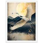 Load image into Gallery viewer, Japanese Inspired Crane Flight Wall Art Print
