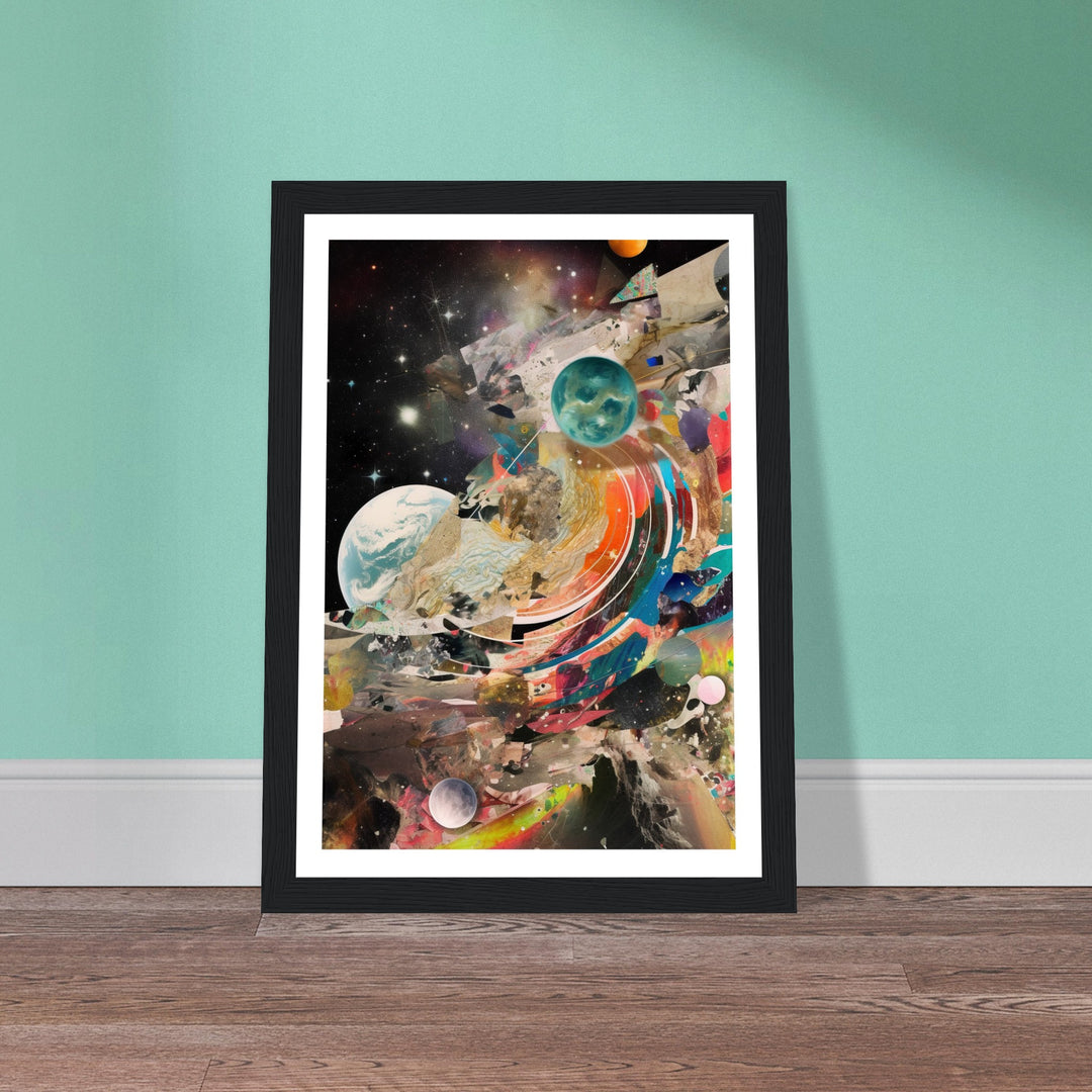 Celestial Collage Embrace Abstract Galaxy Wall Art Print