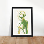 Load image into Gallery viewer, Elegant Woman in Green and Gold Wall Art Print