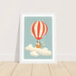 Dog in Hot Air Balloon Adventure Wall Art Print