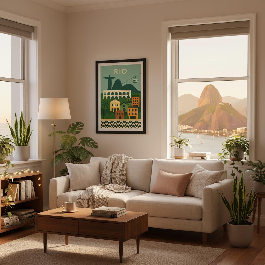Rio de Janeiro cityscape and landmarks wall art print, image 13