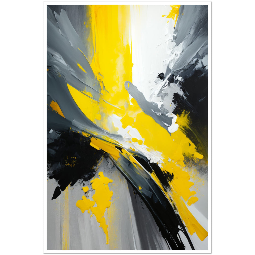 Nature's Emotive Yellow Abstract Brushstrokes Wall Art Print