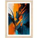 Load image into Gallery viewer, Nature&#39;s Emotive Abstract Orange &amp; Blue Brushstrokes Wall Art Print
