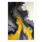 Load image into Gallery viewer, Organic Depths - Grey &amp; Yellow Abstract Painting Wall Art Print