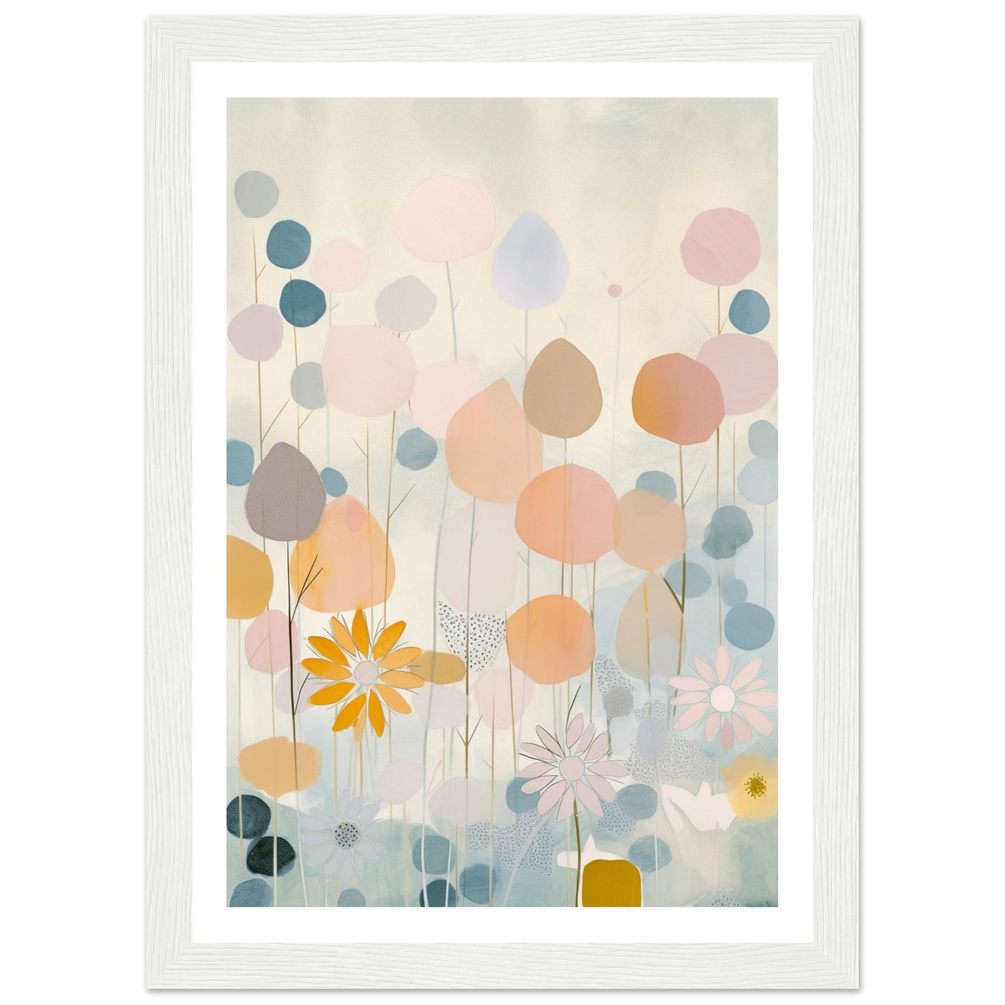 Blossoming Meadows Pastel Symphony Wall Art Print