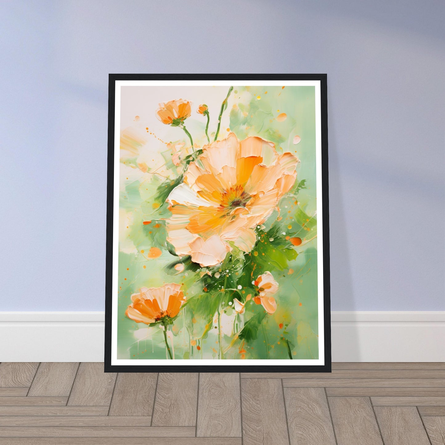 Soft Earthy Close-Up Marigold Flower Wall Art Print