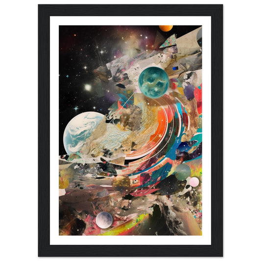 Celestial Collage Embrace Abstract Galaxy Wall Art Print