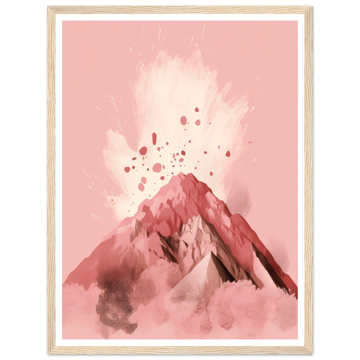 Blushing Pink Volcano Eruption Minimalist Wall Art Print