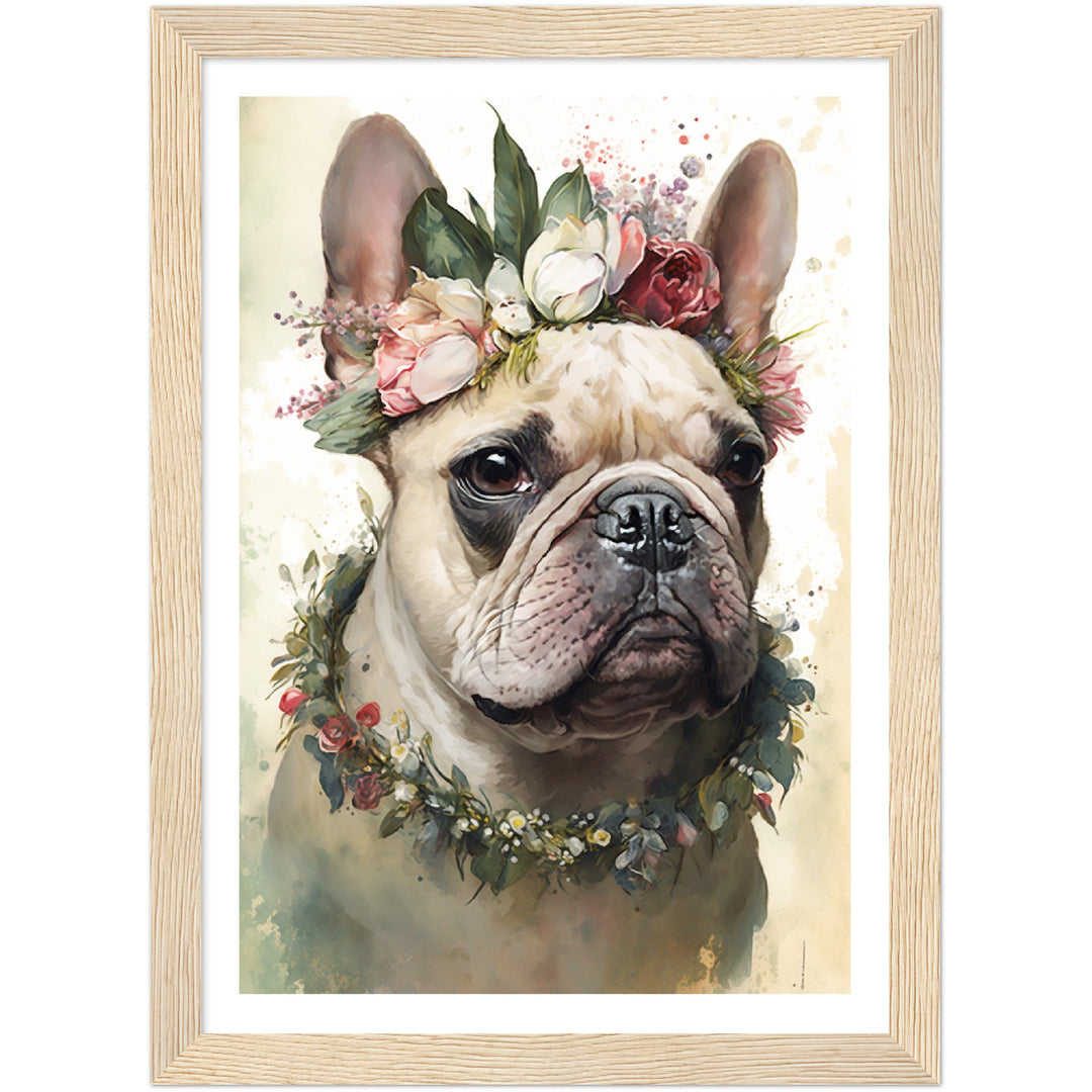 Flower Crown French Bulldog Regency Inspired Wall Art Print