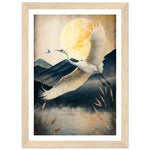 Load image into Gallery viewer, Japanese Inspired Crane Flight Wall Art Print