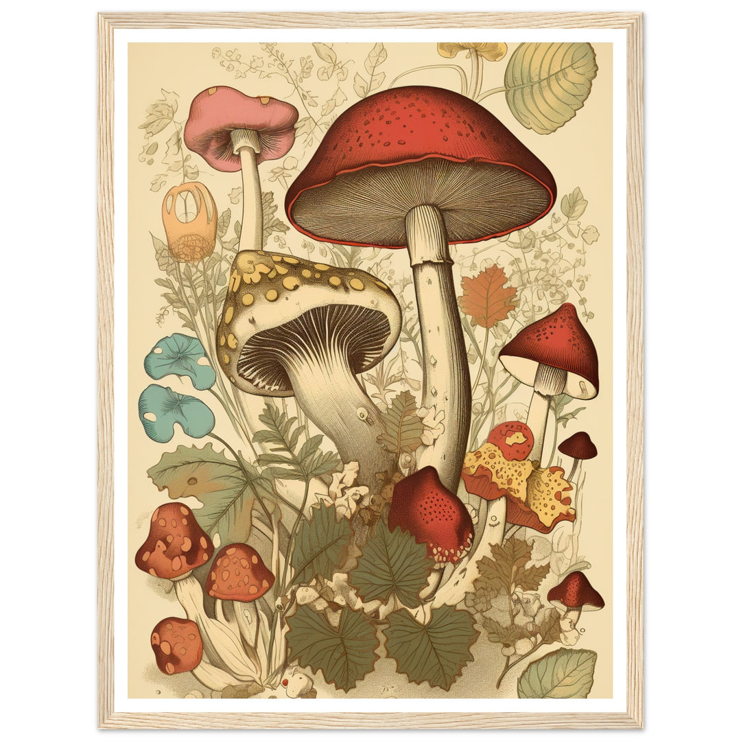 Whimsical Fungi - Vintage Botanical Wall Art Print