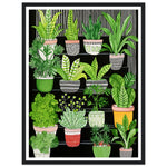 Load image into Gallery viewer, Whimsical Dark Staircase with Potted House Plants Wall Art Print