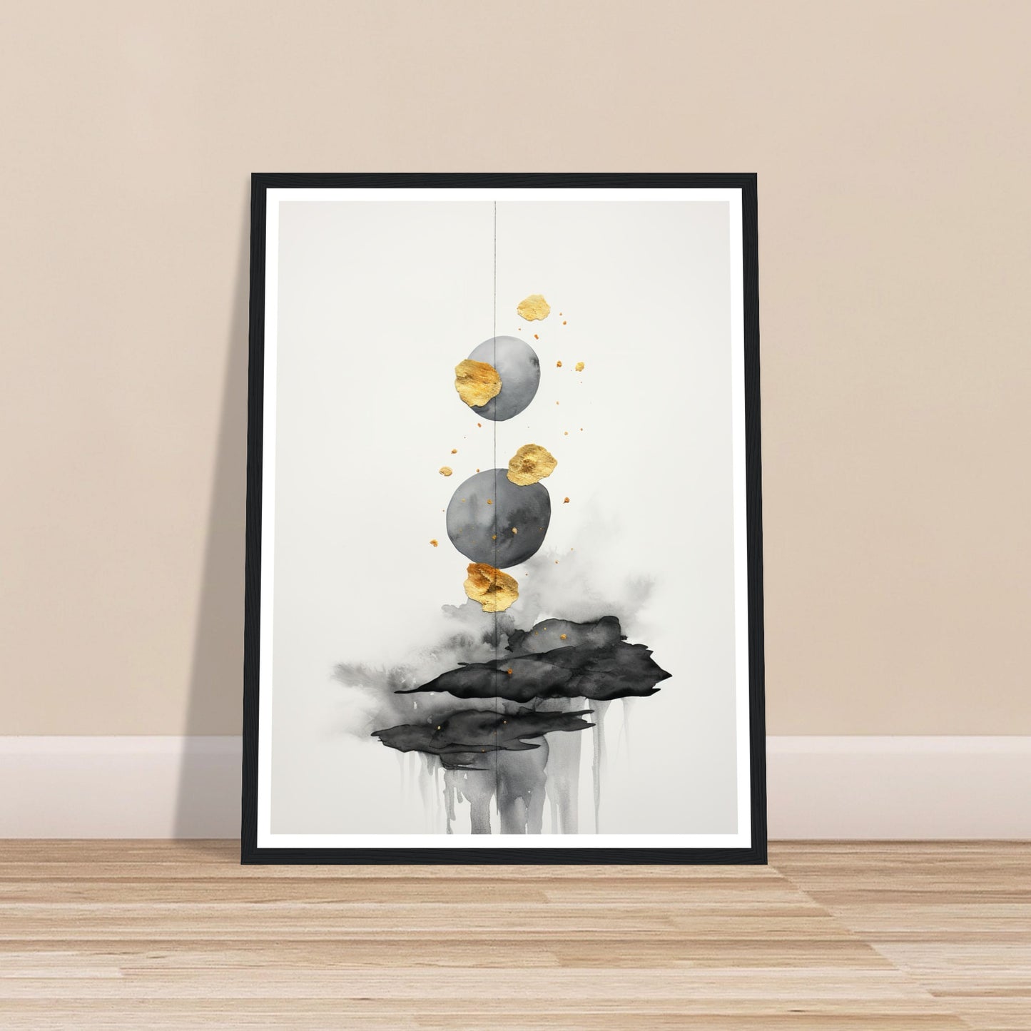 Golden Glimmers Amongst Dark Clouds Wall Art Print