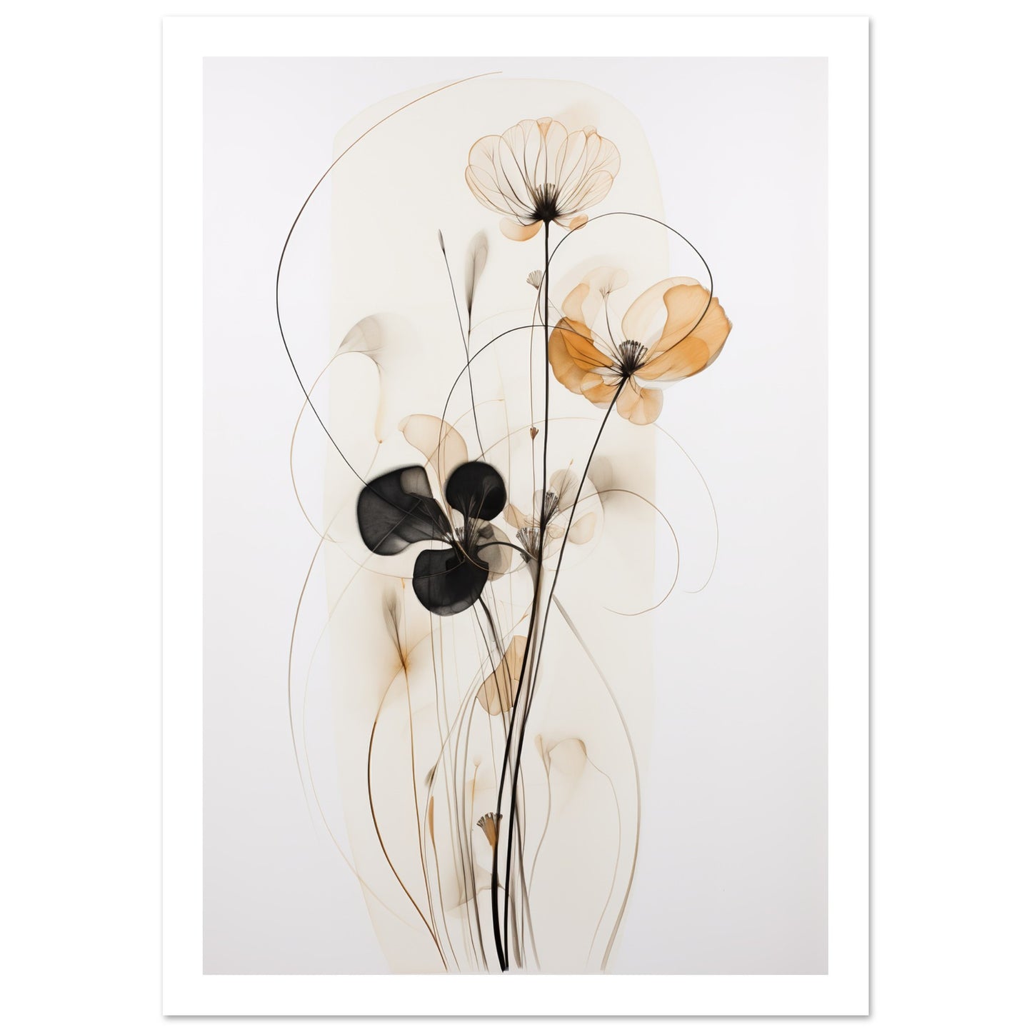 Muted Floral Petal Whimsy Wall Art Print