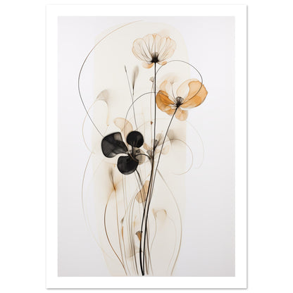 Muted Floral Petal Whimsy Wall Art Print