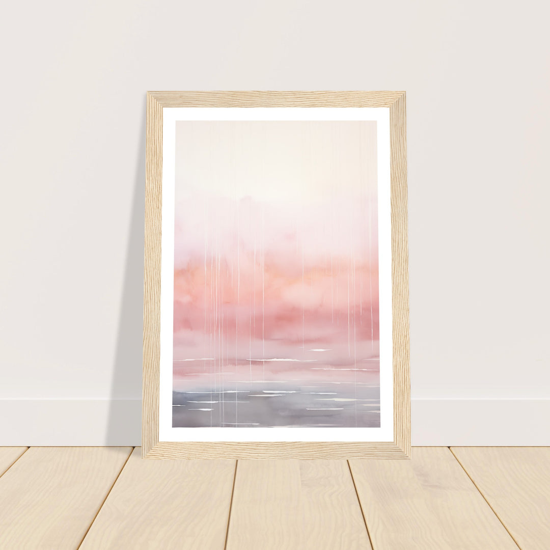 Minimalist Light Pink Tranquil Horizon Wall Art Print
