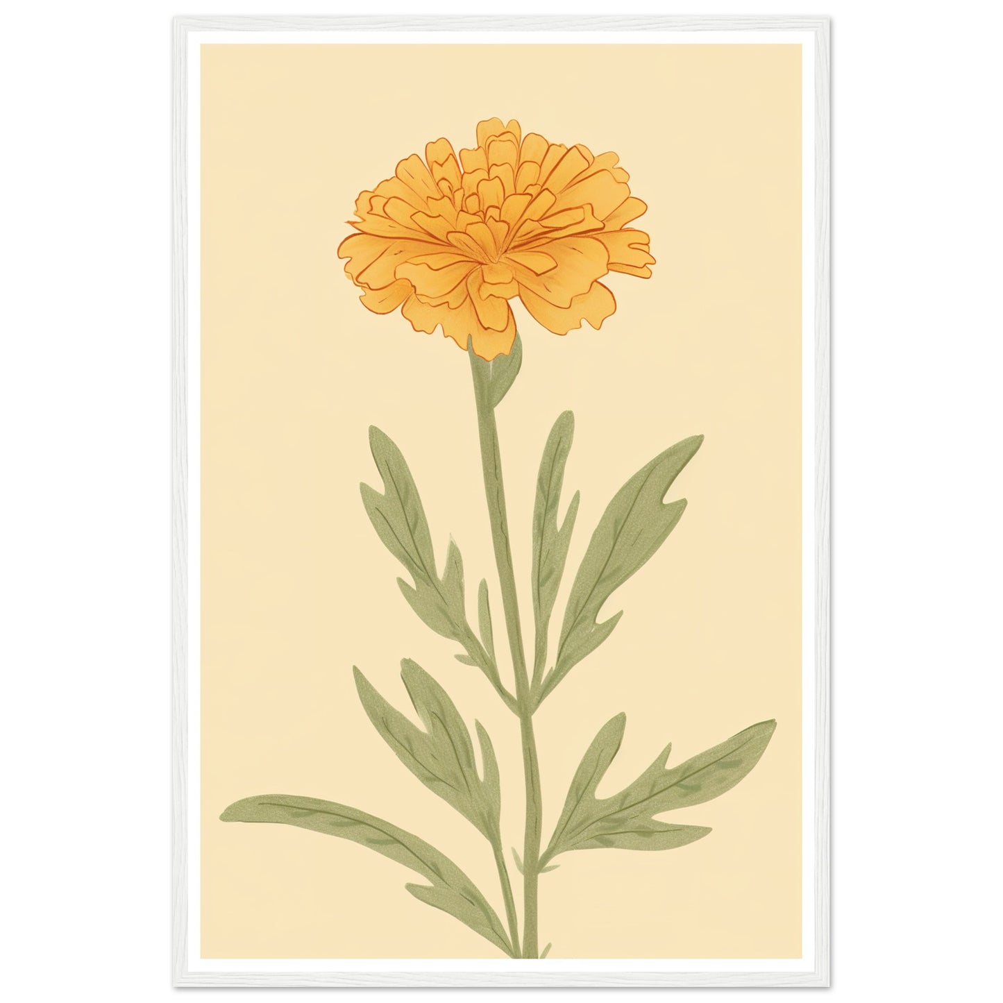 Marigold Flower Pastel Petals Wall Art Print