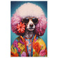 Groovy Dog Hippy Poodle in Flower Power Jacket Wall Art Print